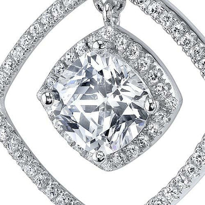 Cubic Zirconia Pendant Necklace Sterling Silver