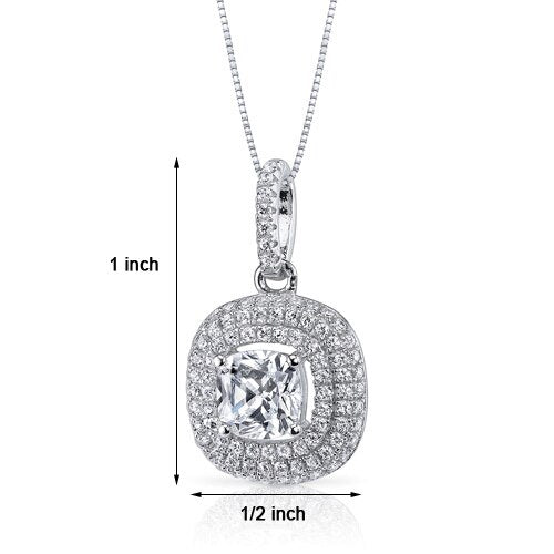 Cubic Zirconia Pendant Necklace Sterling Silver