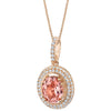 Simulated Morganite Rose-Tone Sterling Silver Harmony Pendant Necklace 3 Carats