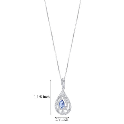 Simulated Tanzanite Sterling Silver Divine Pendant Necklace 1 Carat