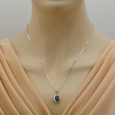 London Blue Topaz Sterling Silver Sphere Pendant Necklace