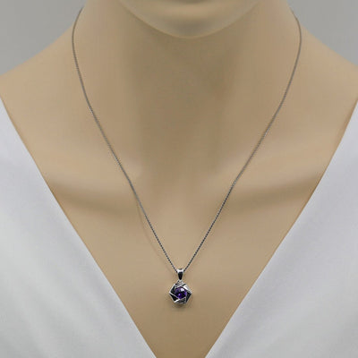 Amethyst Sterling Silver Cirque Pendant Necklace