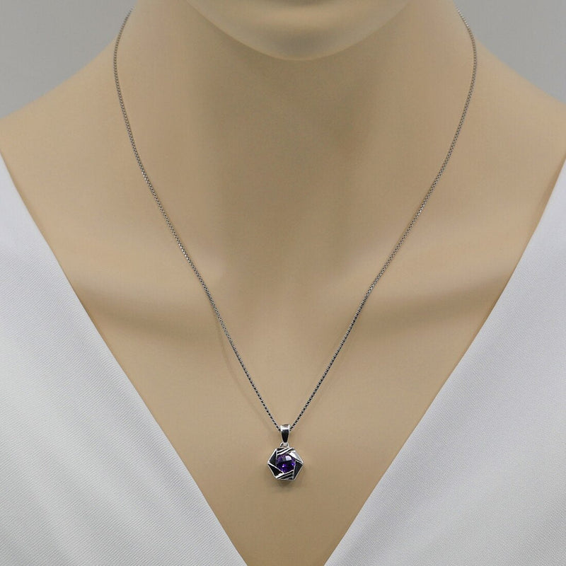 Amethyst Sterling Silver Cirque Pendant Necklace