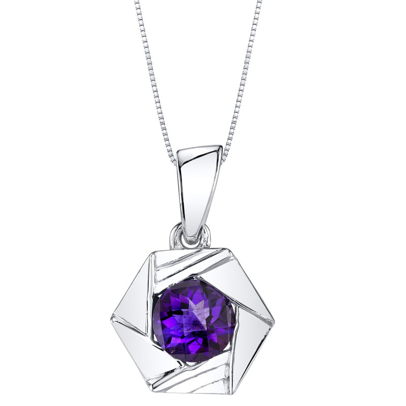 Amethyst Sterling Silver Cirque Pendant Necklace