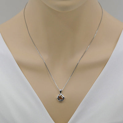 Citrine Sterling Silver Cirque Pendant Necklace