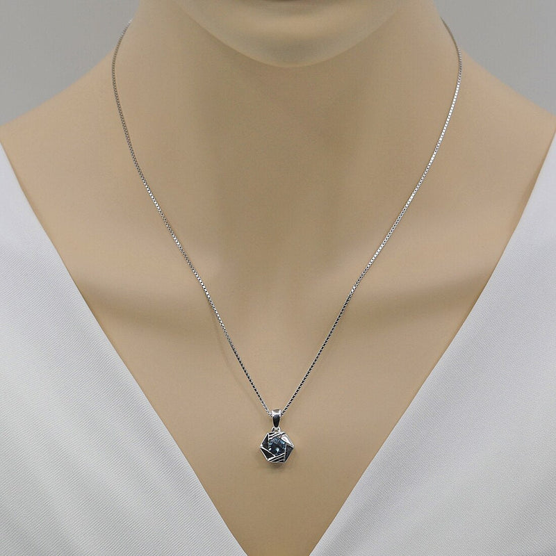 London Blue Topaz Sterling Silver Cirque Pendant Necklace