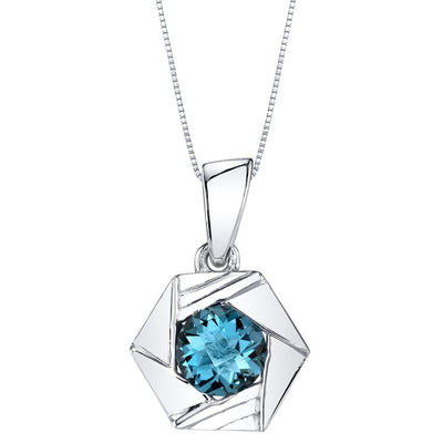 London Blue Topaz Sterling Silver Cirque Pendant Necklace