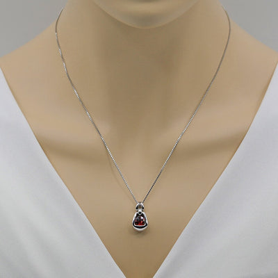 Garnet Sterling Silver Sungate Pendant Necklace