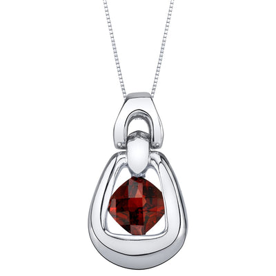 Garnet Sterling Silver Sungate Pendant Necklace