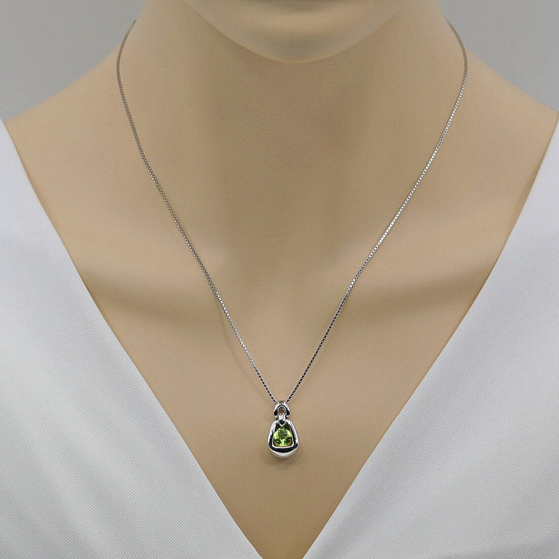 Peridot Sterling Silver Sungate Pendant Necklace