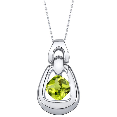 Peridot Sterling Silver Sungate Pendant Necklace