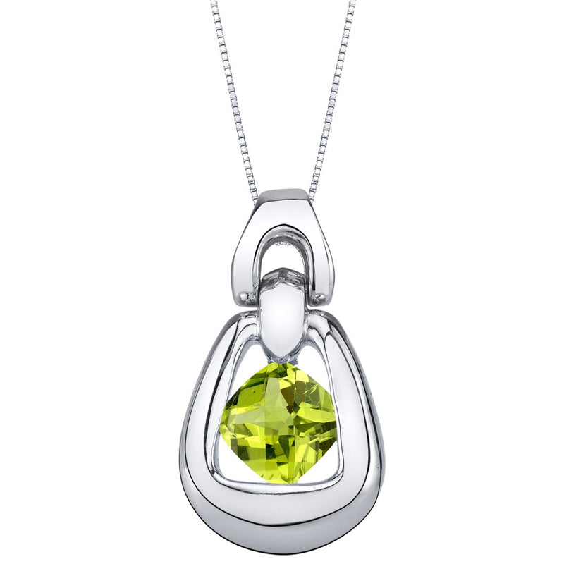 Peridot Sterling Silver Sungate Pendant Necklace