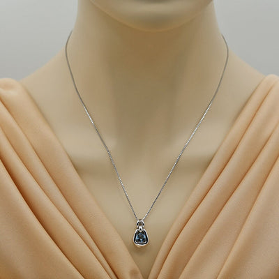 London Blue Topaz Sterling Silver Sungate Pendant Necklace