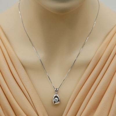 Aquamarine Sterling Silver Minimalist Pendant Necklace