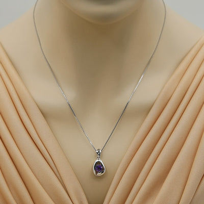Amethyst Sterling Silver Minimalist Pendant Necklace