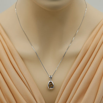 Citrine Sterling Silver Minimalist Pendant Necklace