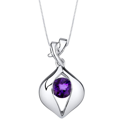 Amethyst Sterling Silver Venus Pendant Necklace