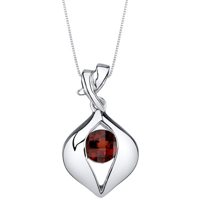 Garnet Sterling Silver Venus Pendant Necklace