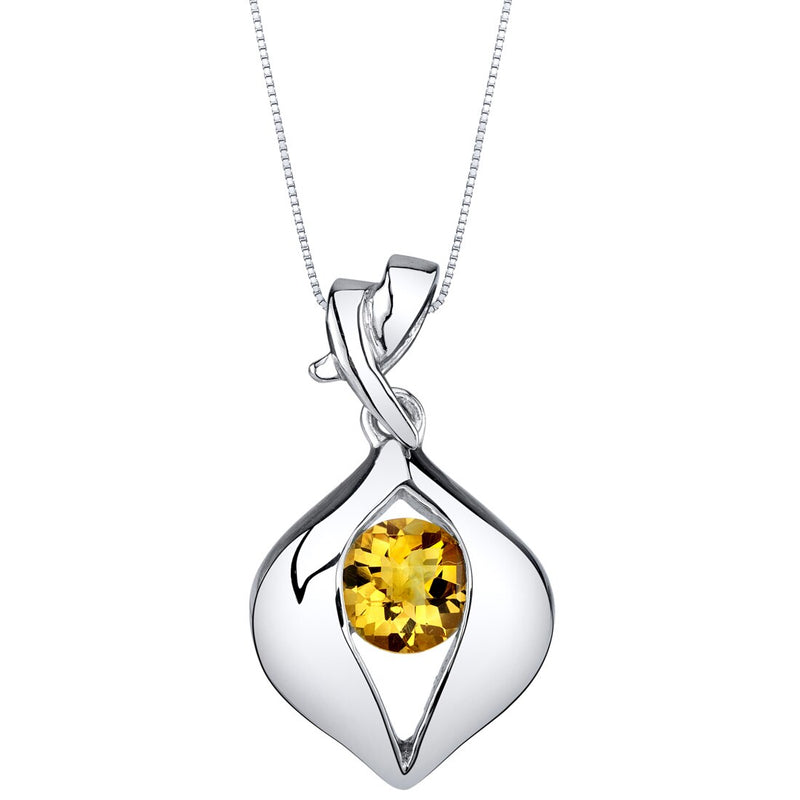 Citrine Sterling Silver Venus Pendant Necklace