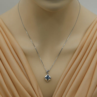 Swiss Blue Topaz Sterling Silver Venus Pendant Necklace