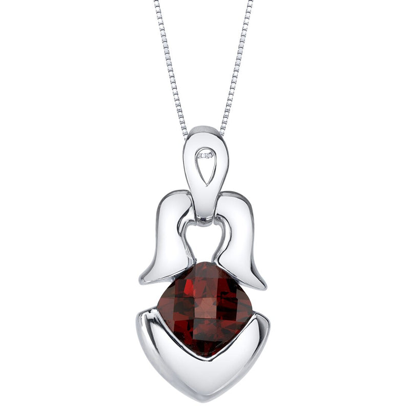 Garnet Sterling Silver Tumi Pendant Necklace