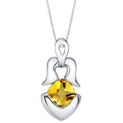 Citrine Sterling Silver Tumi Pendant Necklace