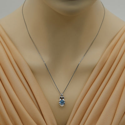 Swiss Blue Topaz Sterling Silver Tumi Pendant Necklace