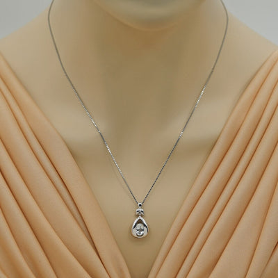 Aquamarine Sterling Silver Cascade Pendant Necklace