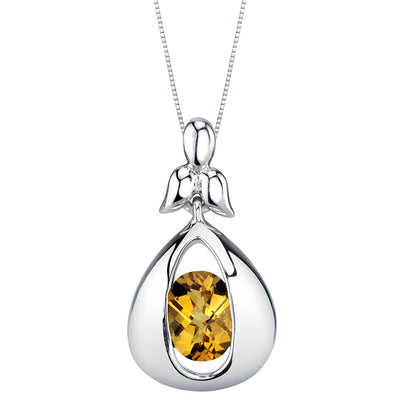 Citrine Sterling Silver Cascade Pendant Necklace