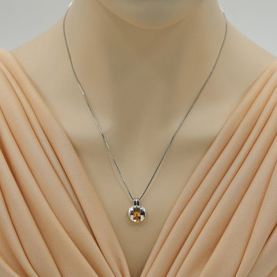 Citrine Sterling Silver Starship Pendant Necklace