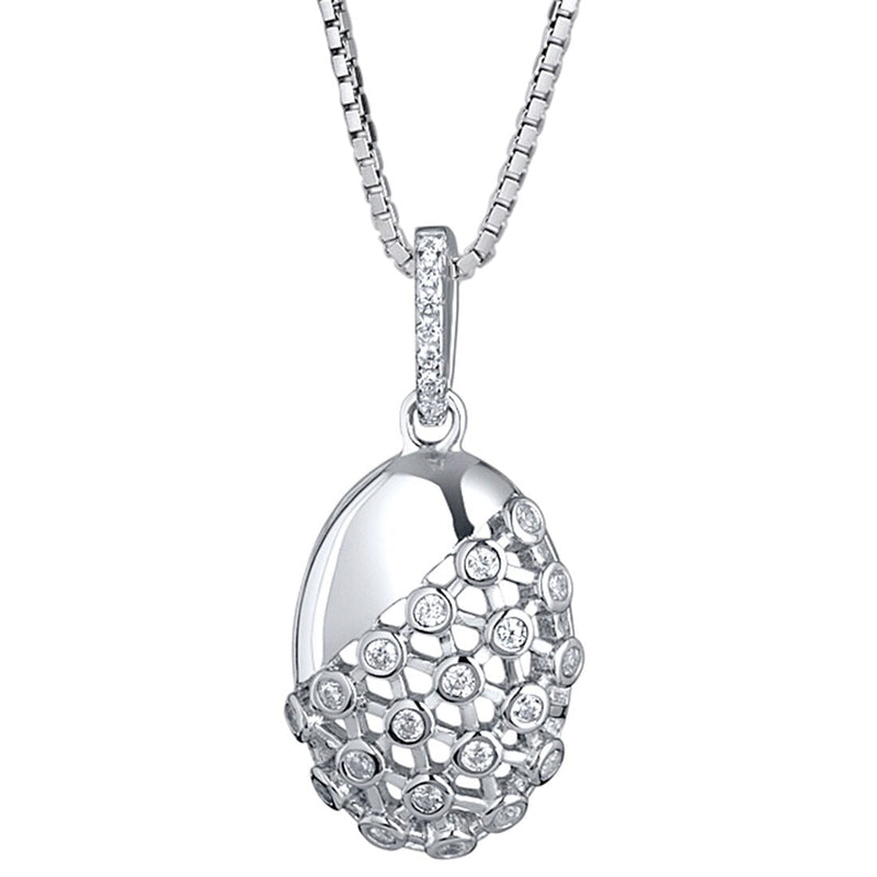 Sterling Silver Simulated Diamonds Weave Pendant SP11944