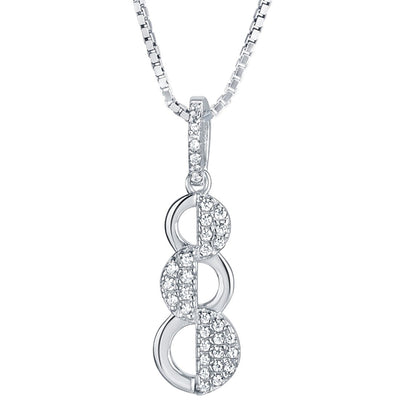 Sterling Silver Simulated Diamonds Cascade Pendant SP11950