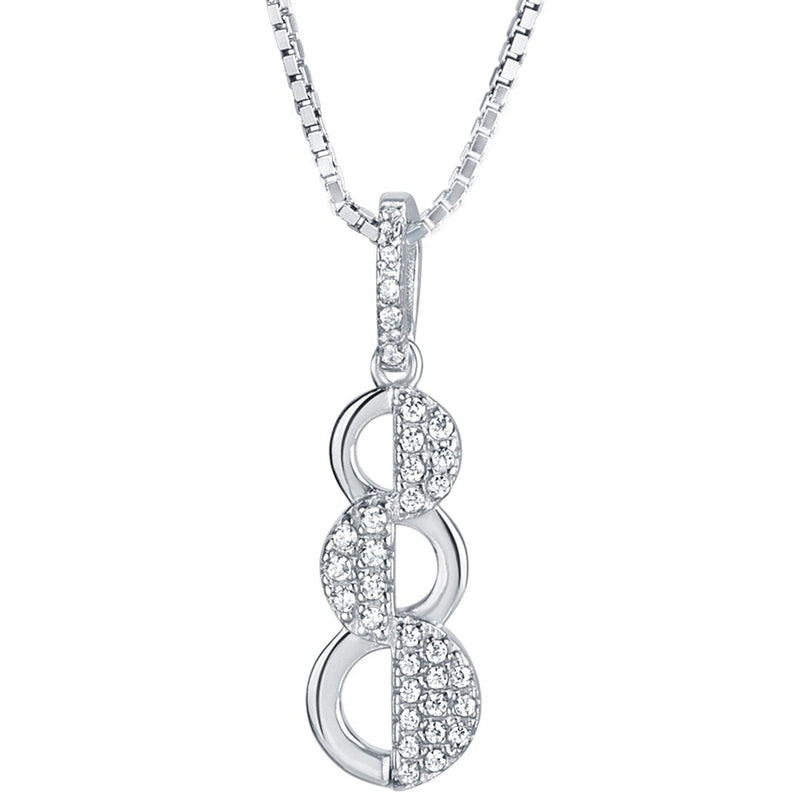 Sterling Silver Simulated Diamonds Cascade Pendant SP11950