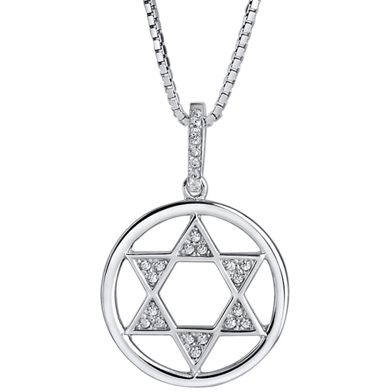 Sterling Silver Cubic Zirconia Star of David Pendant