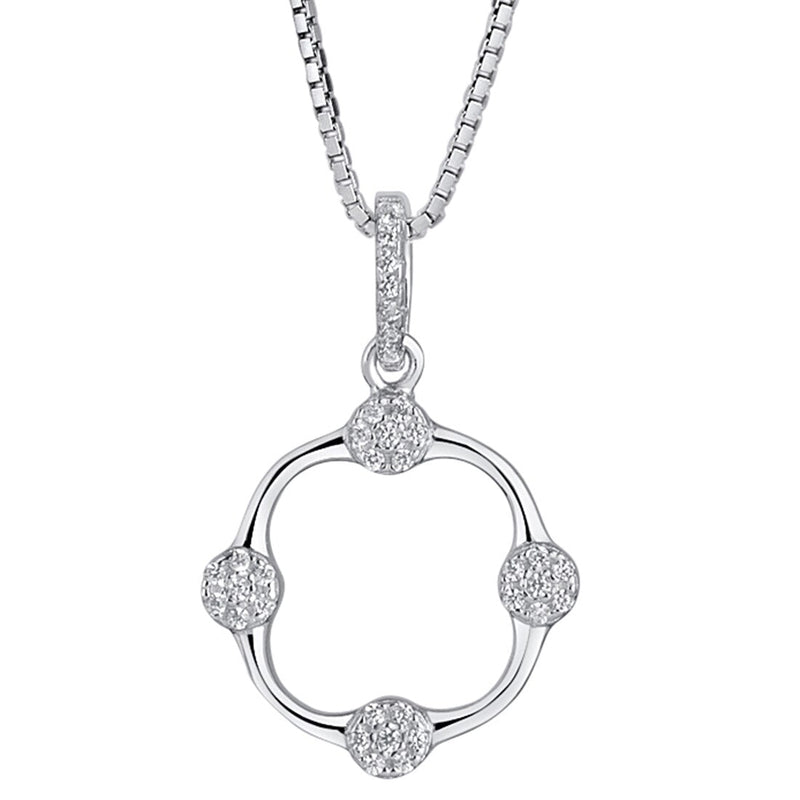 Sterling Silver Simulated Diamonds Confetti Pendant SP11956