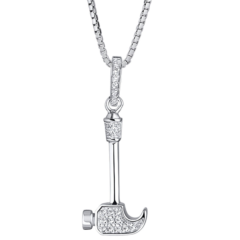 Sterling Silver Dainty Hammer Pendant