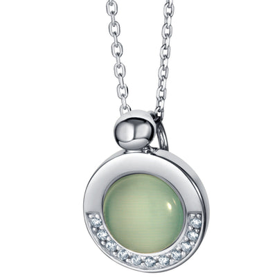 Sterling Silver Cat's Eye Talisman Charm Pendant