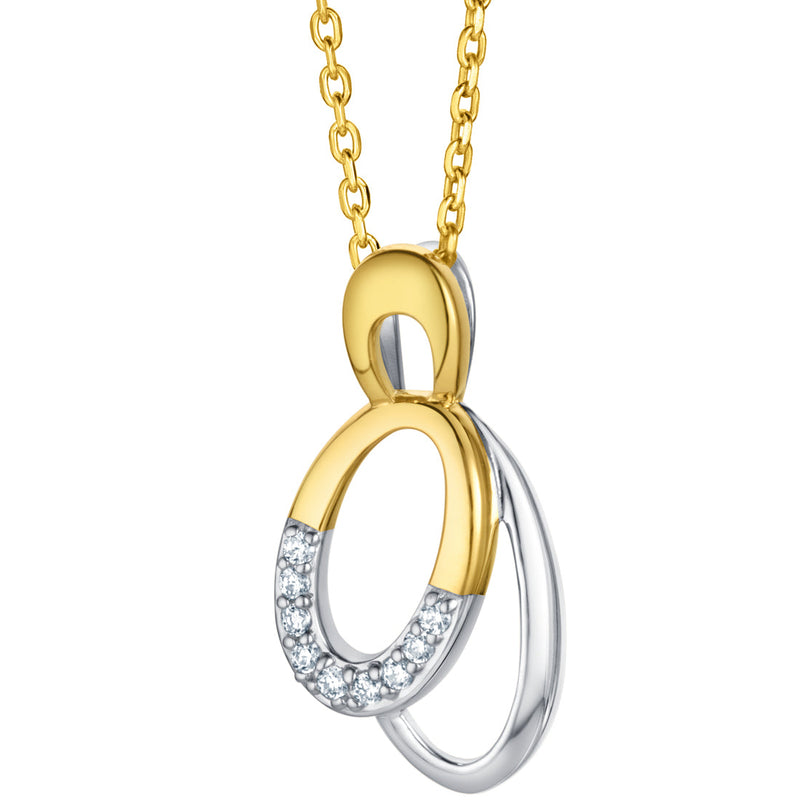 Two-Tone Sterling Silver Eternity Hoops Pendant