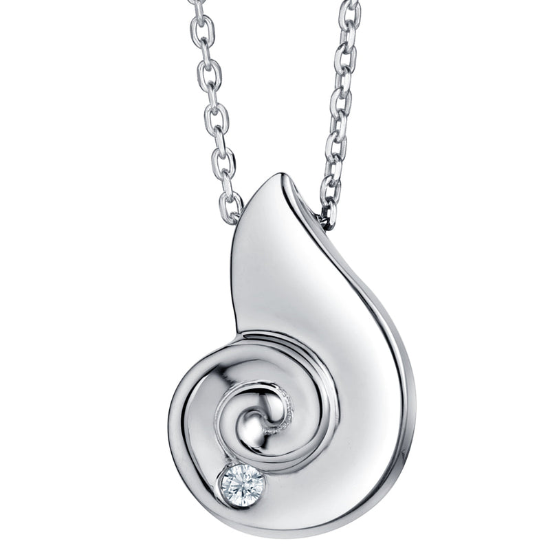 Sterling Silver Spiral Seashell Pendant