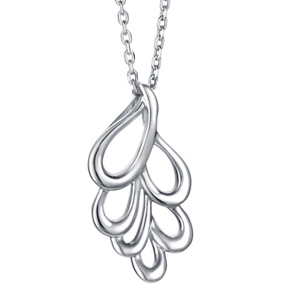 Sterling Silver Clustered Teardrop Pendant