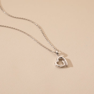 Sterling Silver Tilted Heart Pendant