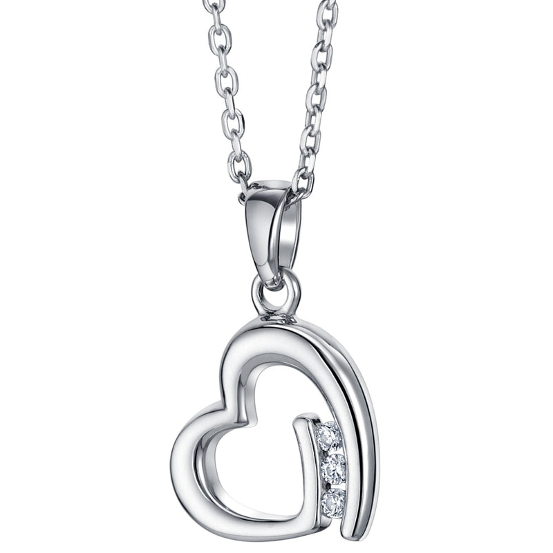 Sterling Silver Tilted Heart Pendant