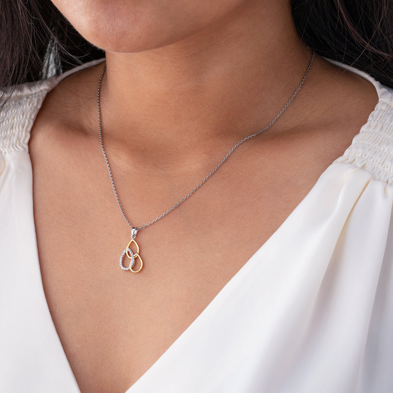 Yellow-Tone Sterling Silver Tiered Teardrop Pendant