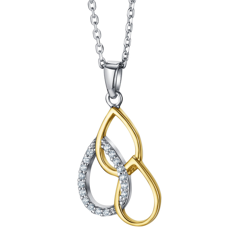 Yellow-Tone Sterling Silver Tiered Teardrop Pendant