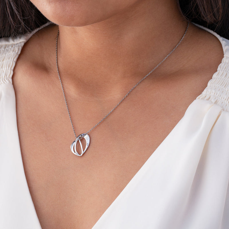 Sterling Silver Interlocking Open Teardrop Pendant