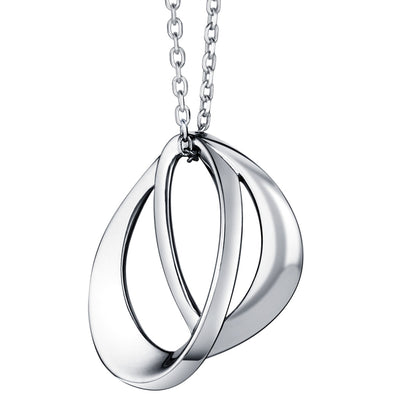 Sterling Silver Interlocking Open Teardrop Pendant