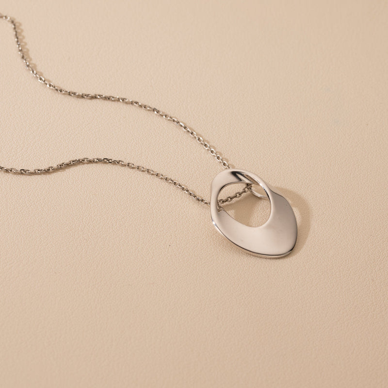 Sterling Silver Sculpted Floating Pendant