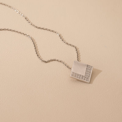 Sterling Silver Adorned Geometric Floating Pendant