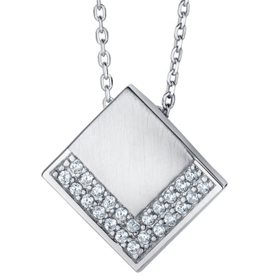 Sterling Silver Adorned Geometric Floating Pendant