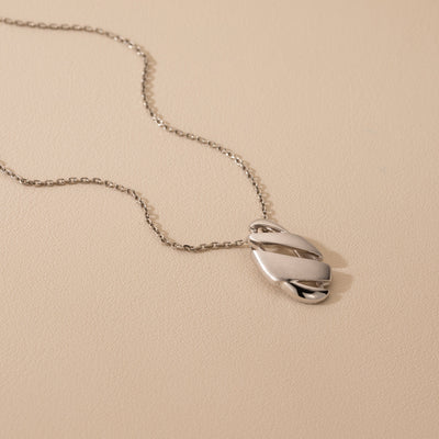 Sterling Silver Geometric Swirl Floating Pendant